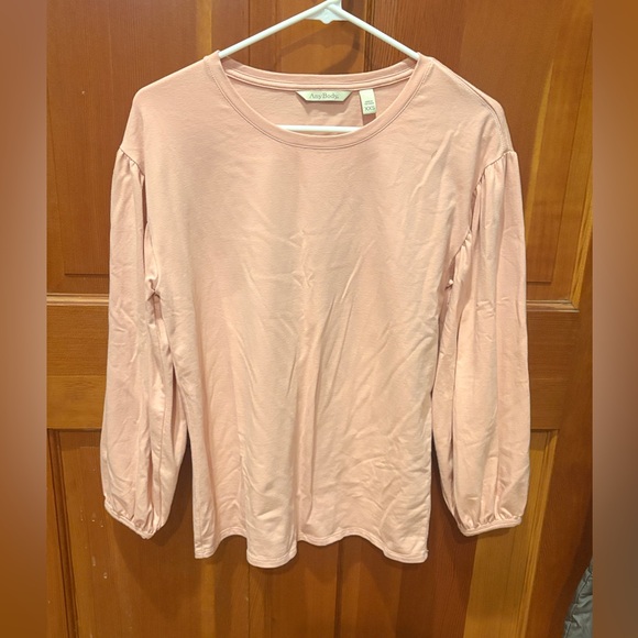 AnyBody Knit Puff Sleeve Top - Picture 3 of 16